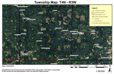 Pisgah Lookout T4N R3W Township Map Preview 1
