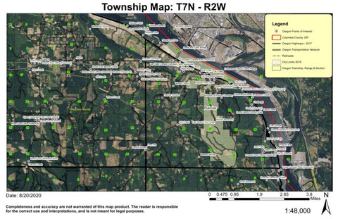 Rainier T7N R2W Township Map Preview 1