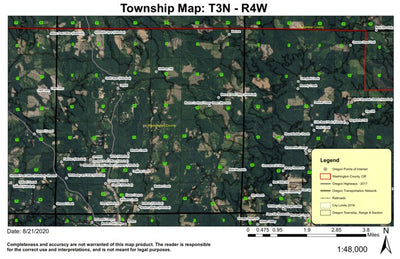 Buxton Lookout Tower T3N R4W Township Map Preview 1