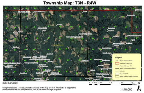 Buxton Lookout Tower T3N R4W Township Map Preview 1