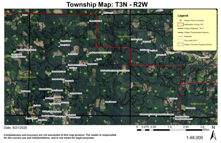 Dutch Canyon T3N R2W Township Map by Super See Services | Avenza Maps