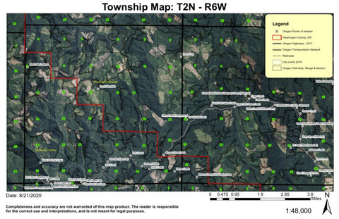 Larch Mountain T2N R6W Township Map Preview 1