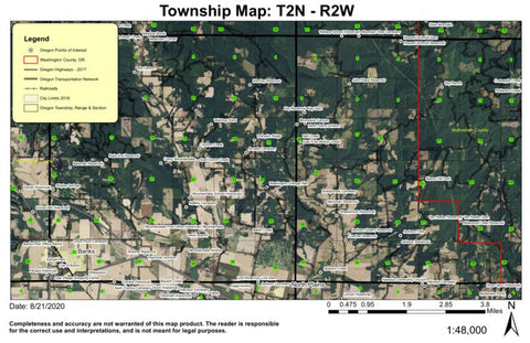 Jackson Creek T2N R2W Township Map Preview 1