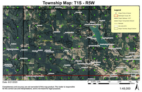 Lee Falls T1S R5W Township Map Preview 1