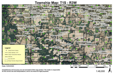 Cornelius T1S R3W Township Map Preview 1