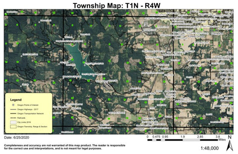 Henry Hagg Lake T1S R4W Township Map Preview 1