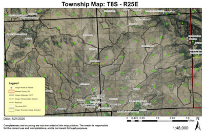 Branson Canyon T8S R25E Township Map Preview 1