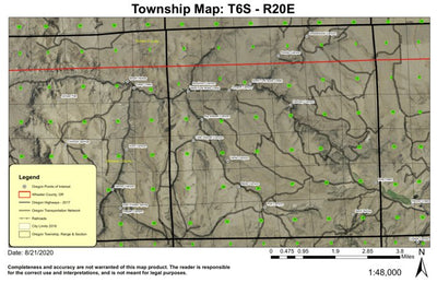 Butte Creek T6S R20E Township Map Preview 1