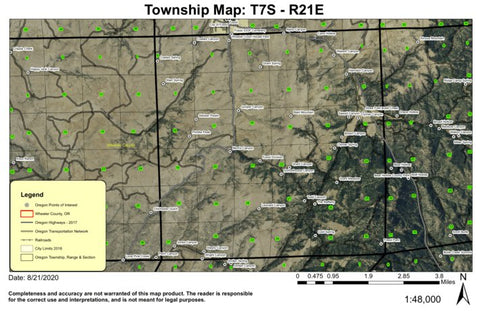 Bald Mountain T7S R21E Township Map Preview 1