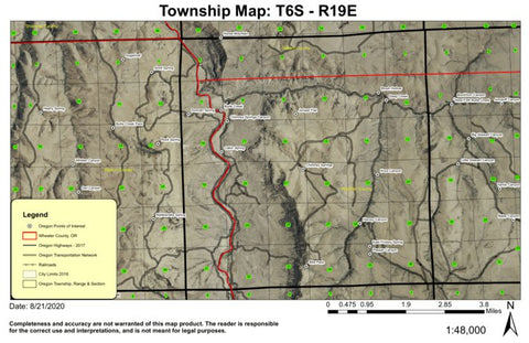 Bills Pass T6S R19E Township Map Preview 1