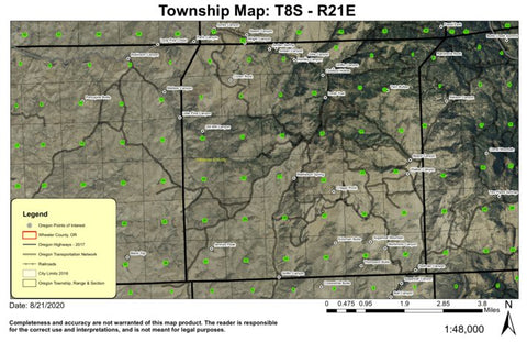 Craggy Rock T8S R21E Township Map Preview 1