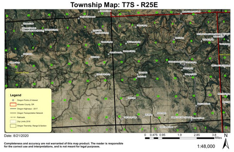 Devils Den T7S R25E Township Map Preview 1