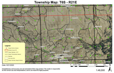 Fossil T6S R21E Township Map Preview 1
