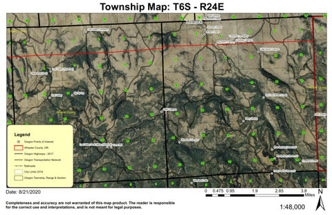 Lone Rock Cemetary T6S R24E Township Map Preview 1