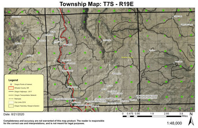 Clarno T7S R19E Township Map Preview 1