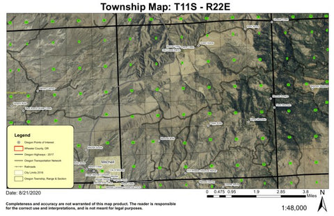 Keyes Mountain T11S R22E Township Map Preview 1