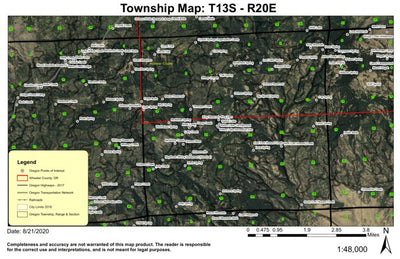Ochoco Butte T13S R20E Township Map Preview 1