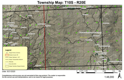 Painted Hills T10S R20E Township Map Preview 1