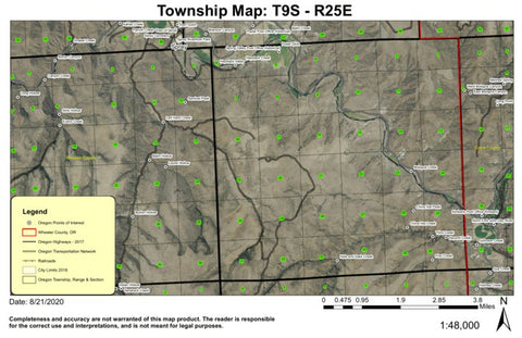 Haystack Creek T9S R25E Township Map Preview 1