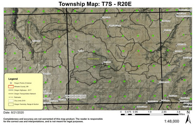 Cripple Creek T7S R20E Township Map Preview 1
