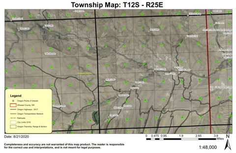 Mountain Creek T12S R25E Township Map Preview 1