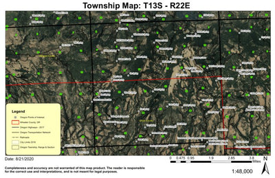Peterson Point T13S R22E Township Map Preview 1