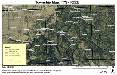 Kinzua T7S R22E Township Map Preview 1