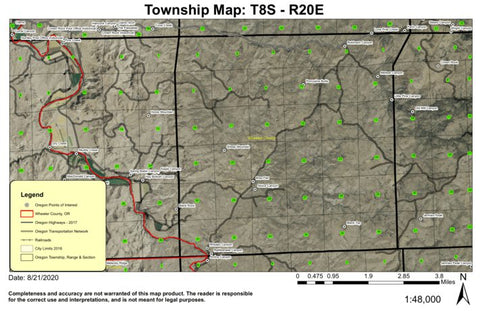 Sheep Mountain T8S R20E Township Map Preview 1