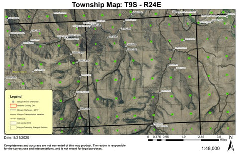 Sentinel Peak T9S R24E Township Map Preview 1