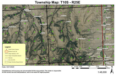Mount Misery T10S R25E Township Map Preview 1