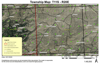 Lawson Mountain T11S R20E Township Map Preview 1