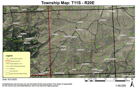 Lawson Mountain T11S R20E Township Map Preview 1