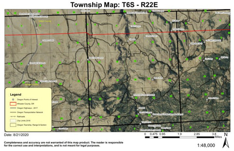 Squaw Butte T6S R22E Township Map Preview 1