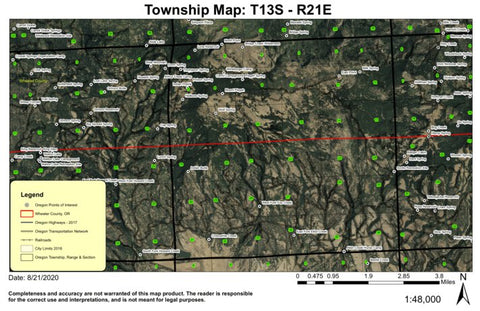 Mount Pisgah T13S R21E Township Map Preview 1