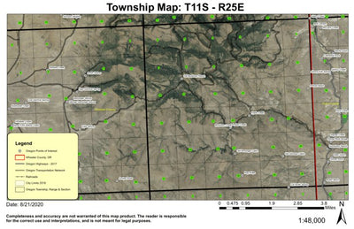 Old Amunger Cabin T11S R25E Township Map Preview 1