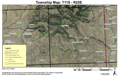 Old Amunger Cabin T11S R25E Township Map Preview 1