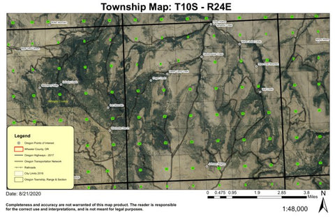 Steamboat Mountain T10S R24E Township Map Preview 1
