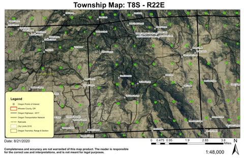 Shelton Wayside T8S R22E Township Map Preview 1