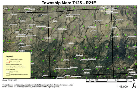White Pass T12S R21E Township Map Preview 1