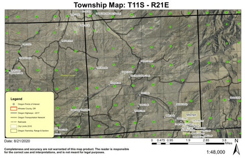 Mitchell T11S R21E Township Map Preview 1