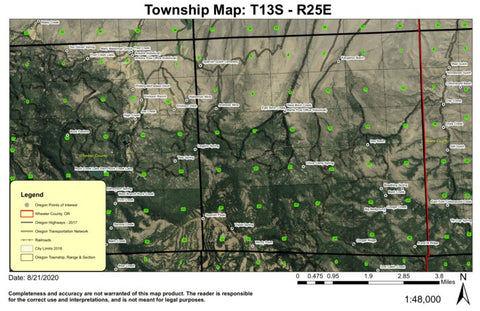 Spanish Peak T13S R25E Township Map Preview 1