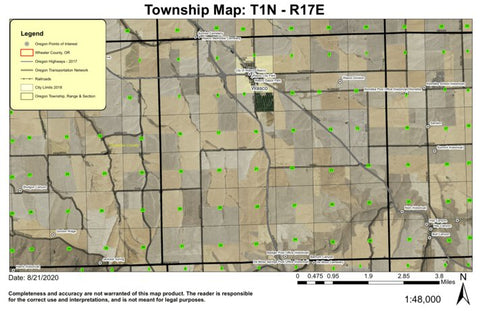 Wasco T1N R17E Township Map Preview 1