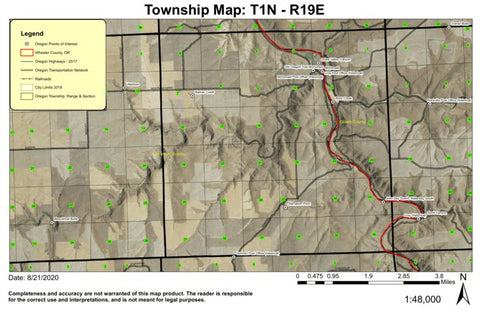 Starvation Point T1N R19E Township Map Preview 1