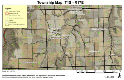 Moro T1S R17E Township Map Preview 1