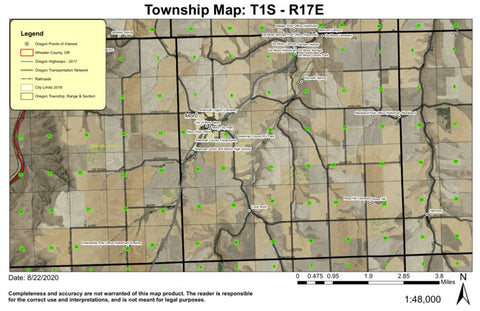 Moro T1S R17E Township Map Preview 1