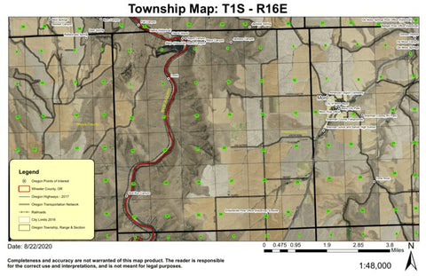 Bull Run Canyon T1N R16E Township Map Preview 1