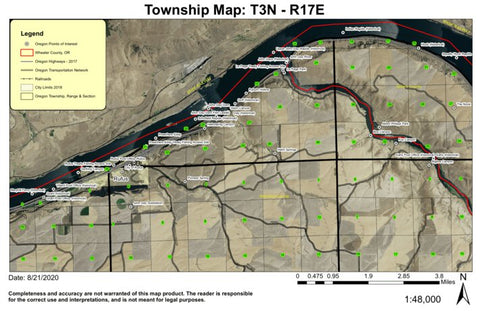John Day Dam T3N R17E Township Map Preview 1