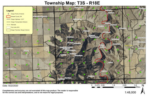 Bull Basin T3S R18E Township Map Preview 1