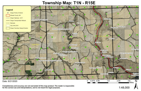 Gordon Butte T1N R15E Township Map Preview 1