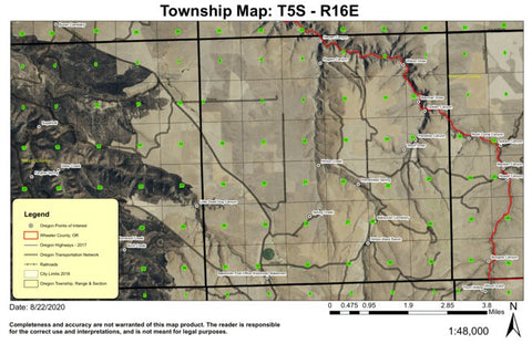 Bakeoven T5S R16E Township Map Preview 1